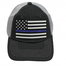 AMERICAN FLAG POLICE CAP THIN BLUE LINE GLITTERBASEBALL HAT CUSTOM  MADE CAP  eb-16982635